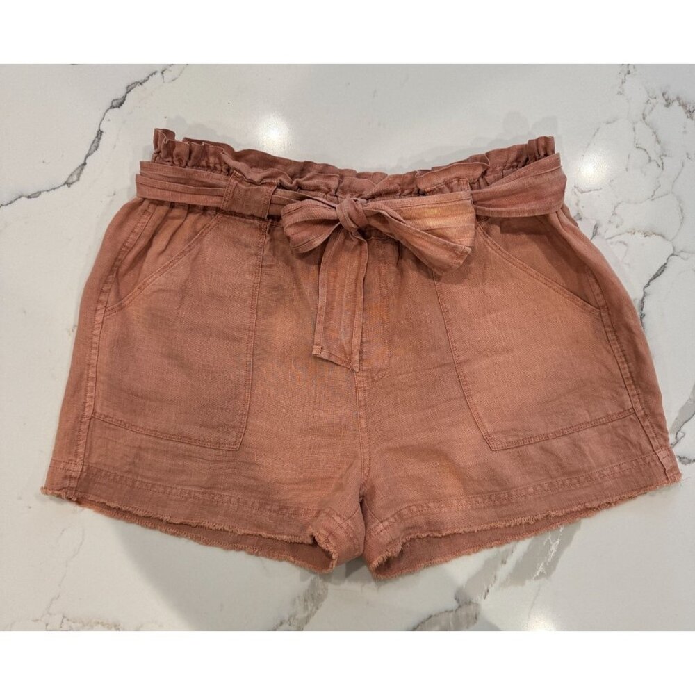 Splendid High Waist Paperbag Shorts in Dusty Rose